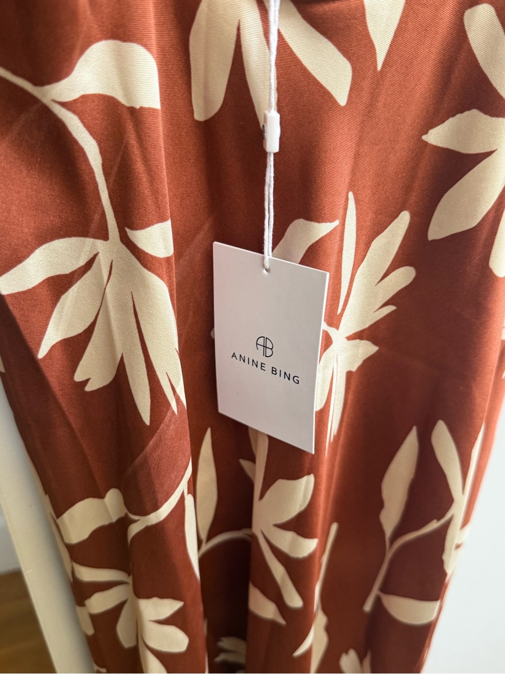 Anine Bing Rust Floral Maxi Dress with Cream Print - Picture 5 of 5